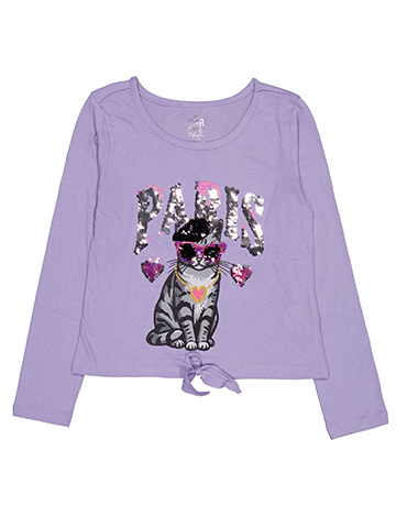 Star Ride Girls' Flip Sequin Kitty Top - CookiesKids.com