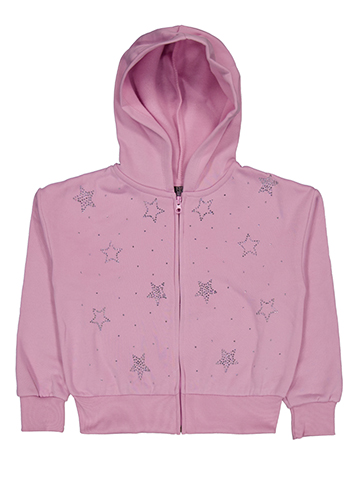 Star Ride Girls' Rhinestone Bow Embellished Zip Hoodie - CookiesKids.com