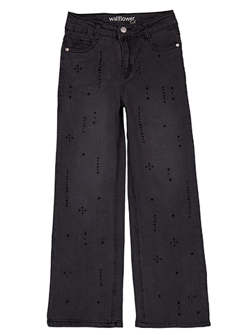 Wallflower Girls' Wide Leg Denim Rhinestone Jeans - CookiesKids.com