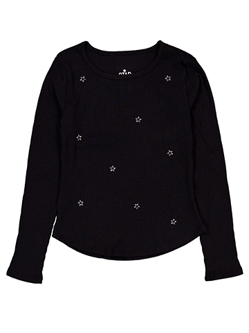 Star Ride Girls' Star Pattern Ribbed Long-Sleeve Top - CookiesKids.com