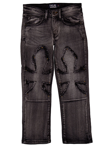 True Indigo Boys' Distressed Cross Knee Fray Jeans - CookiesKids.com