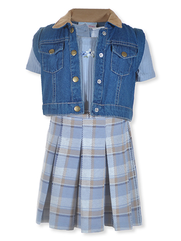 Little Lass Girls' 2-Piece Denim Jacket Dress Set Outfit - CookiesKids.com