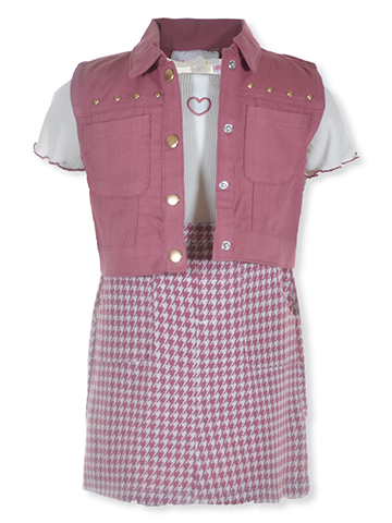 Little Lass Girls' 2-Piece Houndstooth Jacket Dress Set Outfit - CookiesKids.com