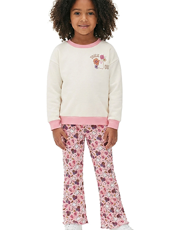 Derek Heart Girls' Halloween Print Sweatshirt and Flare Pants Set - CookiesKids.com