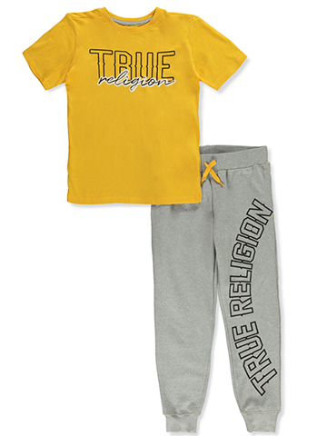 True Religion Boys' 2-Piece Fleece Joggers Set Outfit - CookiesKids.com