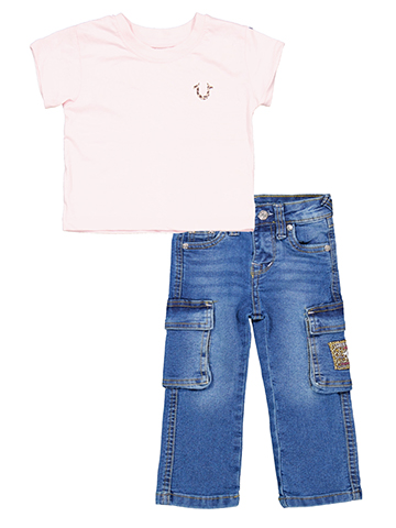 True Religion Baby Girls' Tee and Cargo Jeans Set - CookiesKids.com