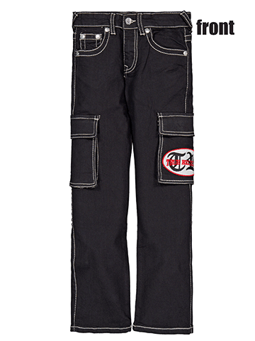 True Religion Boys' Ricky Relaxed Straight Fit Embroidered Cargo Jeans - CookiesKids.com