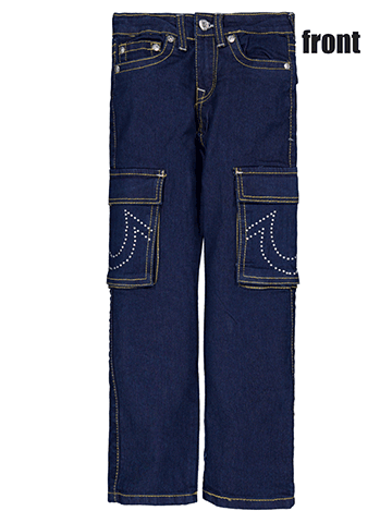 True Religion Boys' Ricky Relaxed Straight Fit Studded Horseshoe Cargo Jeans - CookiesKids.com