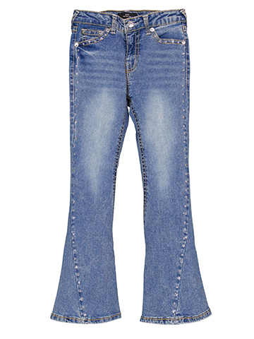 True Religion Girls' Joey High Rise Flare Jeans with Star Detail Seams - CookiesKids.com