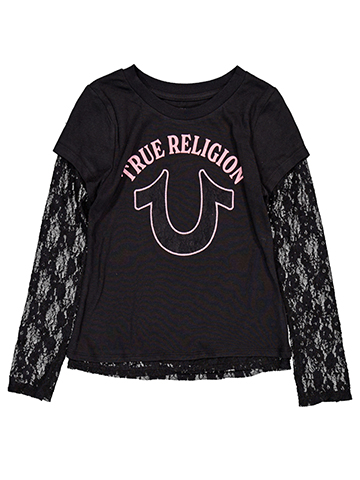 True Religion Girls' Long-Sleeve Lace Graphic Tee - CookiesKids.com