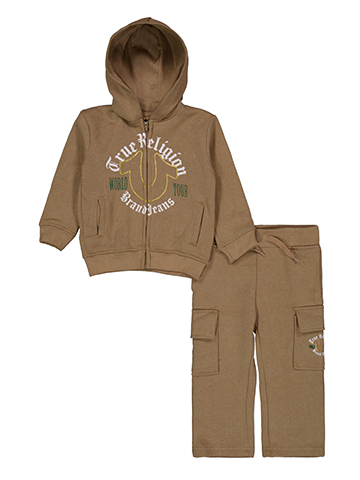True Religion Baby Boys' 2-Piece World Tour Hoodie and Cargo Jogger Set - CookiesKids.com