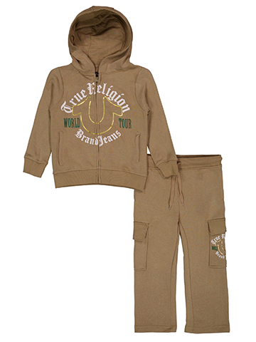 True Religion Boys' Fleece Zip-Up Hoodie and Cargo Pants Set - CookiesKids.com