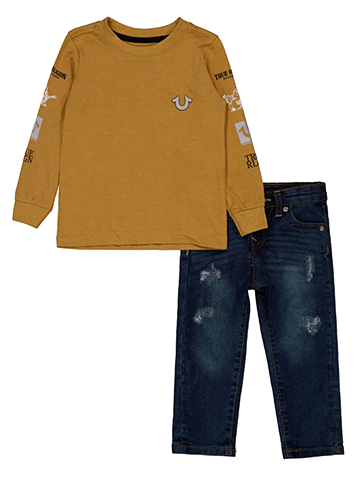 True Religion Baby Boys' Long Sleeve Graphic Tee and Jeans Set - CookiesKids.com