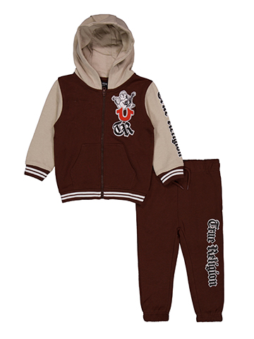 True Religion Baby Boys' Full-Zip Patch Hoodie and Jogger Set - CookiesKids.com