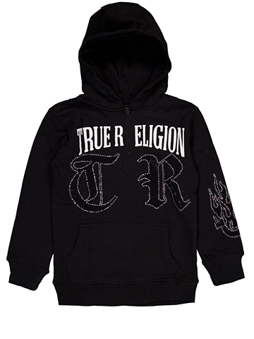True Religion Boys' Quarter Zip Rhinestone Hoodie - CookiesKids.com