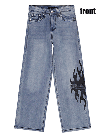 True Religion Boys' Relaxed Baggy Jeans with Flame Logo - CookiesKids.com