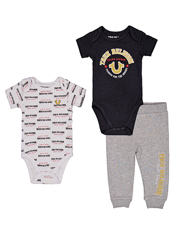 True Religion Baby Boys' 3-Piece Bodysuit and Joggers Set - CookiesKids.com