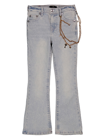 True Religion Girls' Joey High-Rise Flared Jeans with Charm Chain - CookiesKids.com