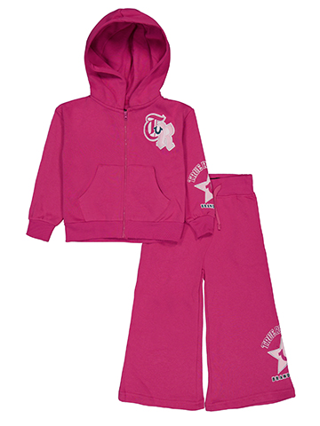 True Religion Girls' 2-Piece Patch Applique Zip Hoodie and Sweatpants Set - CookiesKids.com