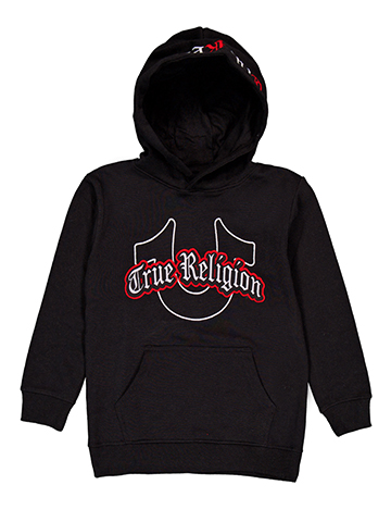 True Religion Boys' Fleece Pullover Embroidered Logo Hoodie - CookiesKids.com