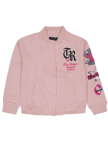True Religion Girls' Embroidered Patch Snap Bomber Jacket - CookiesKids.com