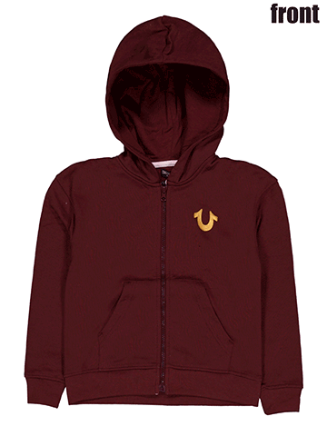 True Religion Girls' Foil Script World Tour Full-Zip Hoodie - CookiesKids.com