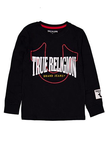 True Religion Boys' Long-Sleeve Graphic Horseshoe Logo T-Shirt - CookiesKids.com