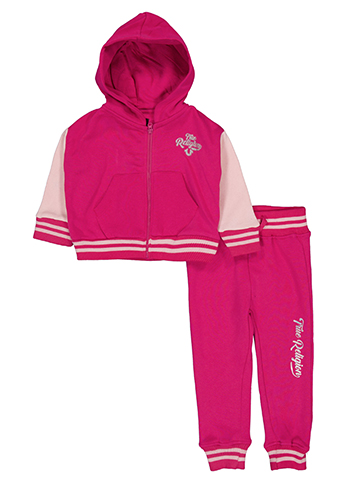 True Religion Baby Girls' Full-Zip Varsity Foil Logo Hoodie and Jogger Set - CookiesKids.com