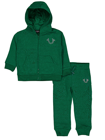 True Religion Baby Boys' 2-Piece Full-Zip Logo Hoodie and Joggers Set - CookiesKids.com