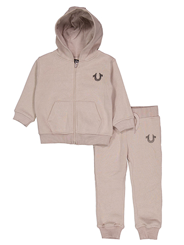 True Religion Baby Boys' 2-Piece Full-Zip Logo Hoodie and Joggers Set - CookiesKids.com