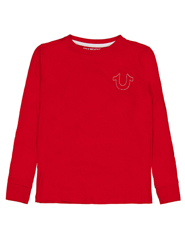True Religion Boys' Long Sleeve Horseshoe and World Tour Graphic Tee - CookiesKids.com