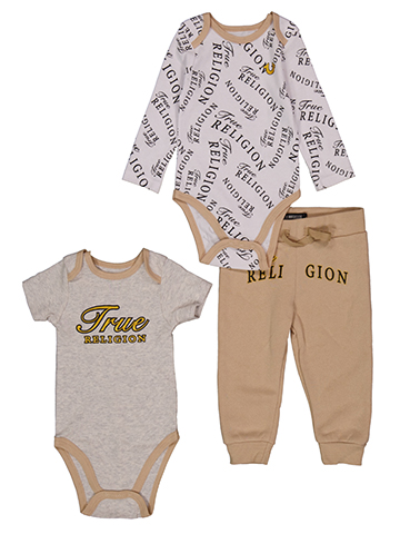 True Religion Baby Boys' Three-Piece Multi Sleeve Bodysuits and Joggers Set - CookiesKids.com