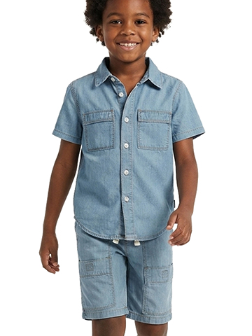 Joe's Boys' 2-Piece Chambray Shorts Set Outfit - CookiesKids.com