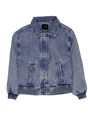 Joe's Jeans Girls' Denim Bomber Jacket with Ribbed Trim - CookiesKids.com