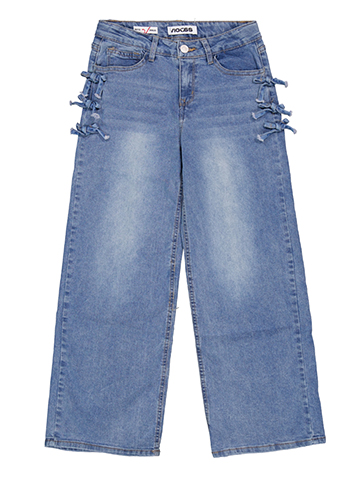 Vigoss Girls' Side-Tie Wide Leg Denim Jeans - CookiesKids.com