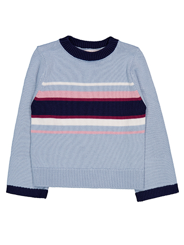 Vigoss Girls' Striped Crew Neck Knit Sweater - CookiesKids.com