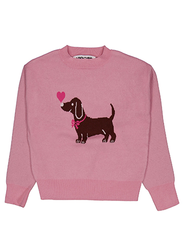 Vigoss Girls' Dachshund Heart Knit Sweater - CookiesKids.com