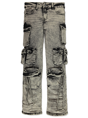 VIP Jeans Girls' Wide Leg Multi-Pocket Cargo Jeans - CookiesKids.com