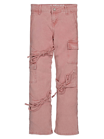 VIP Jeans Girls' Wide Leg Cargo Pants with Drawstring Details - CookiesKids.com