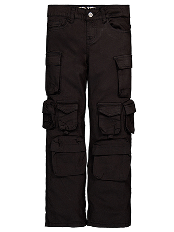 VIP Jeans Girls' Wide-Leg Cargo Pants with Graphic Patch - CookiesKids.com
