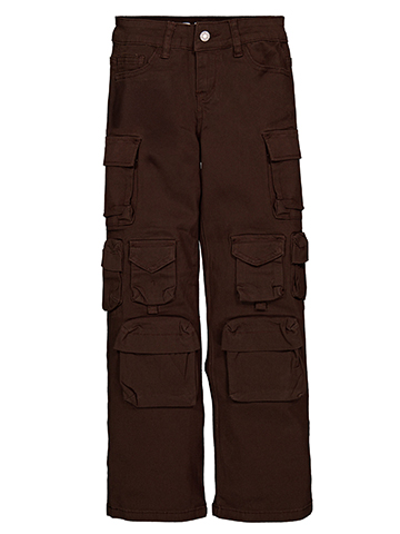 VIP Jeans Girls' Wide-Leg Cargo Pants with Graphic Patch - CookiesKids.com