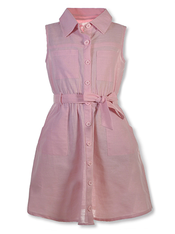 Chillipop Girls' Faux Linen Dress - CookiesKids.com