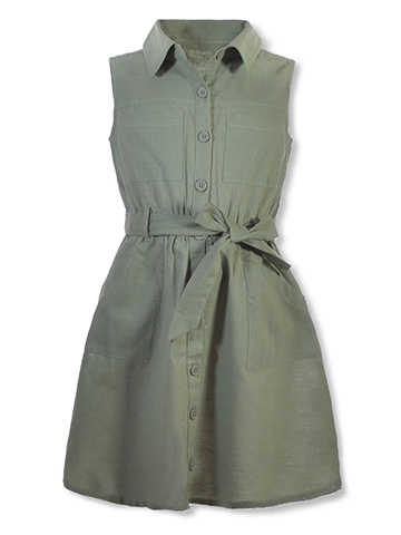 Chillipop Girls' Faux Linen Dress - CookiesKids.com