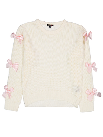 Girls Hearts Girls' Knit Sweater with Bow Sleeve Details - CookiesKids.com