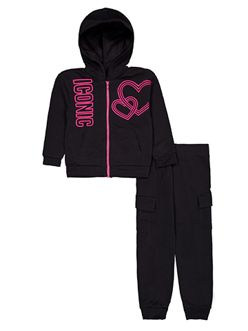 Girls Hearts Girls' Iconic Fleece Hoodie and Cargo Pants Set - CookiesKids.com