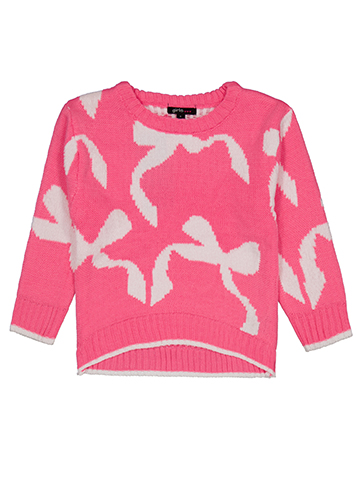 Girls Hearts Girls' All Over Bow Print Acrylic Knit Pullover Sweater - CookiesKids.com