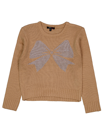 Girls Hearts Girls' Bow Pullover Knit Acrylic Lurex Jacquard Sweater - CookiesKids.com