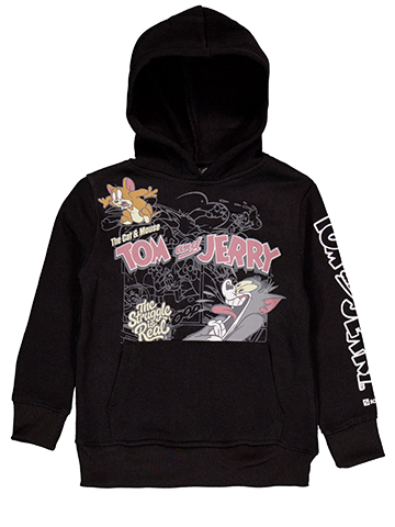 Tom and Jerry Boys' Fleece Cartoon Print Pullover Hoodie - CookiesKids.com
