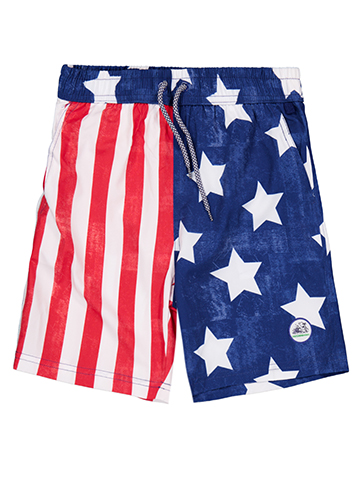 Deep Blue Boys' Patriotic Split Board Shorts - CookiesKids.com