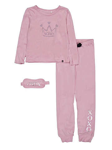 Girls' XOXO Crown Three-Piece Pajama Set - CookiesKids.com